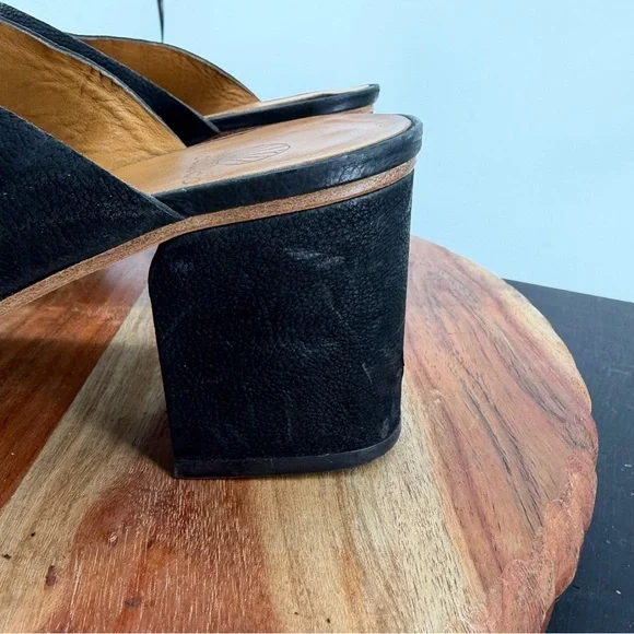 Coclico Richie Clog platform heels Black Leather 39 8.5 - Picture 4 of 11